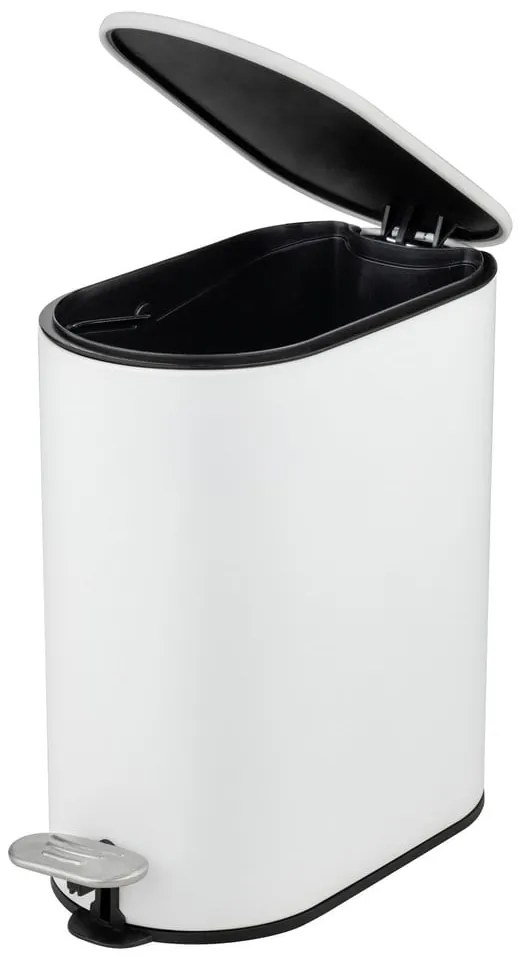 Cestino per la spazzatura bianco opaco in acciaio con pedale 5 l Collungo – Wenko