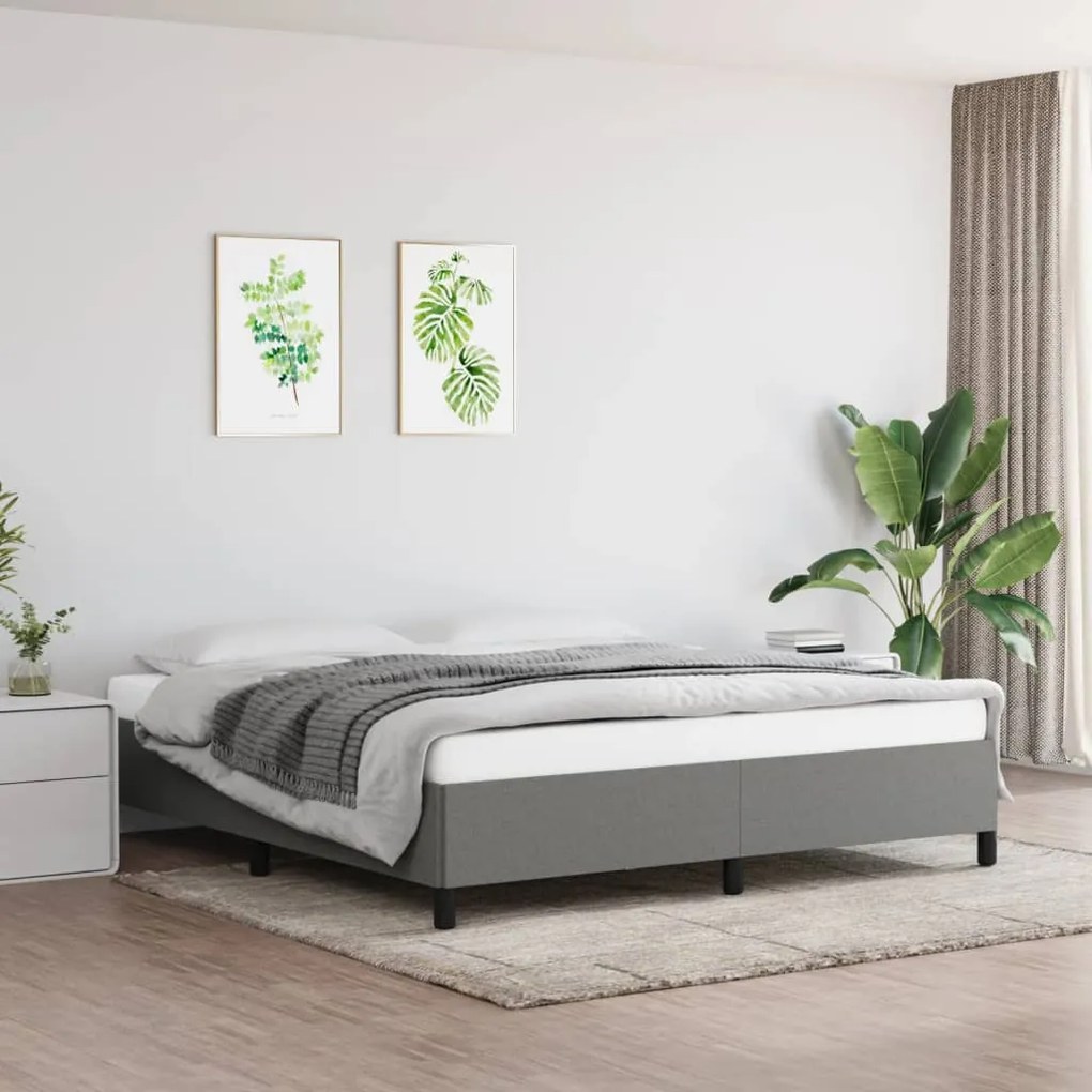 Giroletto Senza Materasso Grigio Scuro 160x200 Cm Tessuto /