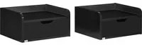 Set 2 Comodini Sospesi 40x30x19,5 cm in Truciolato Nero