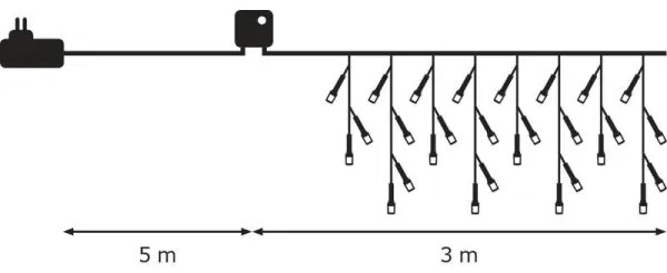 Catena natalizia LED da esterno CHAIN 180xLED/8 funzioni 8m IP44 bianco freddo