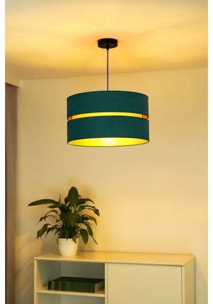 Duolla - Lampadario a sospensione con filo DUO 1xE27/15W/230V diametro 40 cm turchese/oro