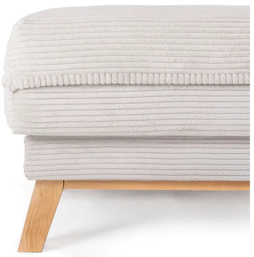 Poggiapiedi beige con rivestimento in velluto a coste Tori – Bonami Selection