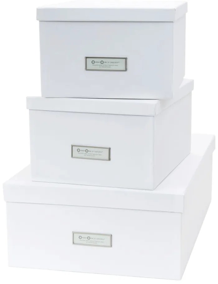 Set di 3 scatole portaoggetti bianche Inge - Bigso Box of Sweden