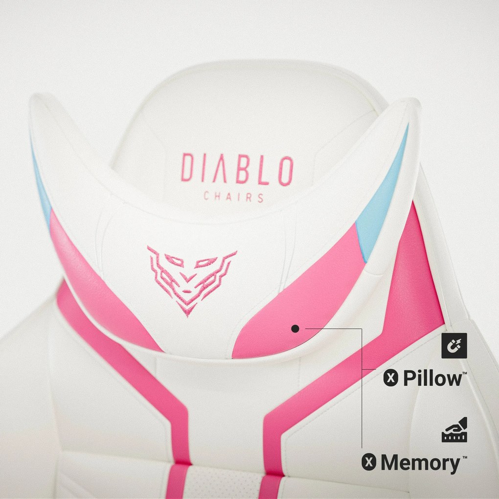 Sedia da gaming Diablo X-Ray 2.0 Small: Bianco e Rosa