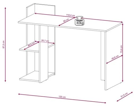 Scrivania MARLO rovere artisan/bianco