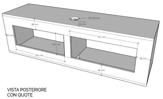 Pensile TV Ribalta con foro passacavi Isoka 173 cm Bianco Frassino