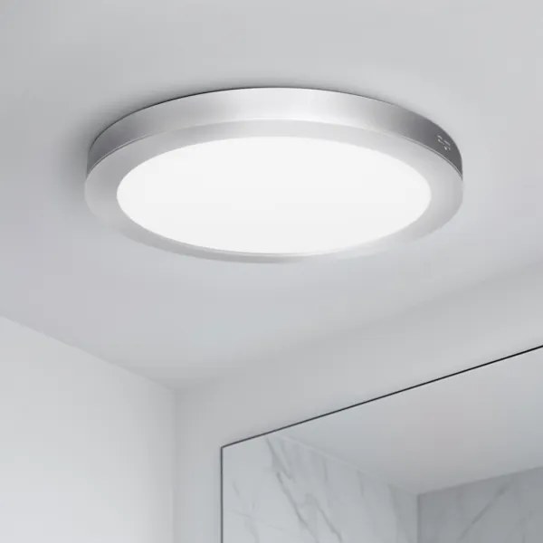 Solight WD244-S - Pannello LED 2 in 1 24W/230V 3000/4000/6000K diam. 30 cm IP54 argento