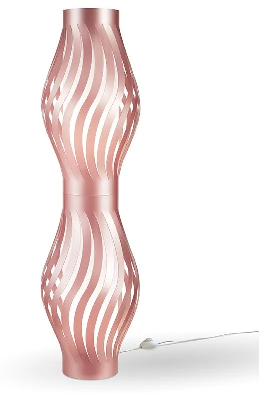 Lampada Da Terra Totem Helios 1 Luce Polilux Rosa Metallico Made In Italy