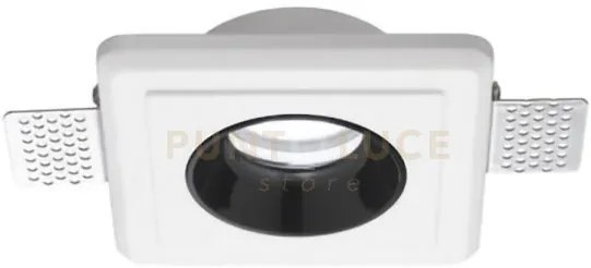 Gfa633- faretto in gesso finitura nera da incasso 1 luce attacco gu...