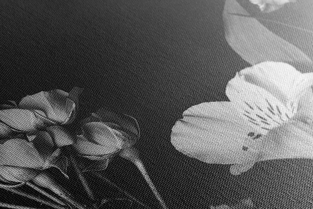 Stampa su tela – Fiori eleganti in bianco e nero