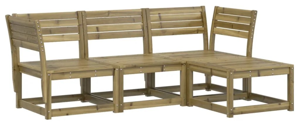 Set salotto da giardino 4 pz in legno impregnato di pino