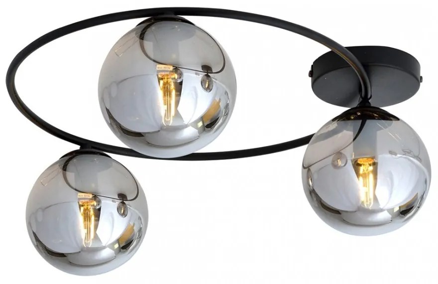 Lampada da soffitto in acciaio SOPRA 3 da interno 3xE14 Colore del corpo Nero e Grafite