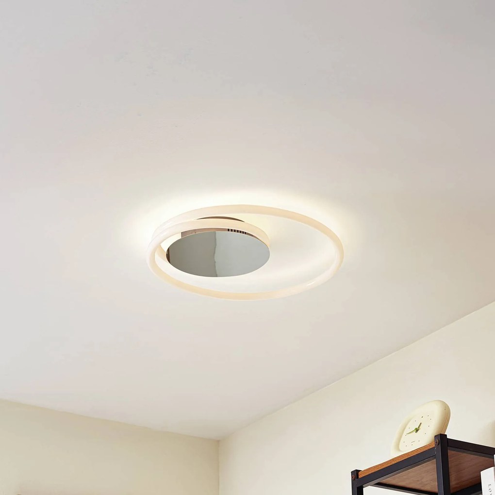 Plafoniera a LED Valenora Lucande, dimmerabile, Bianco / Opale, Soggiorno / Sala da pranzo, Plastica, Moderno, Plafoniera LED