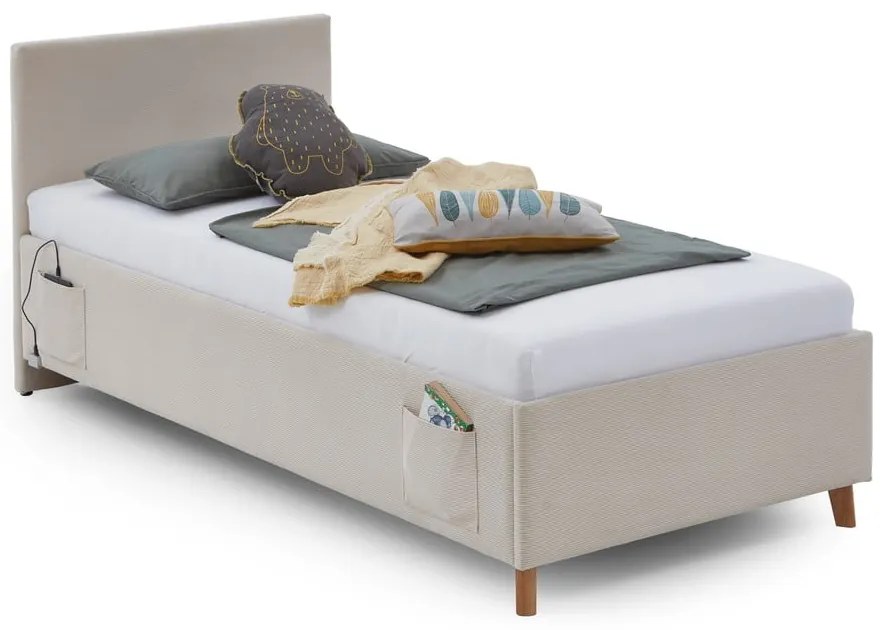 Letto da bambini beige imbottito rete non inclusa 90x200 cm Cool – Meise Möbel