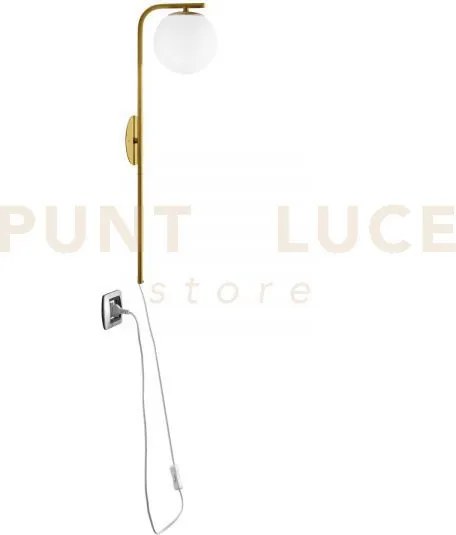 Applique a parete odisseo oro 1 luce attacco e14 15x15x65,5cm in ve...