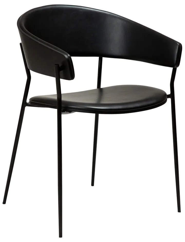 Sedia da pranzo nera opaca con braccioli Crib – DAN-FORM Denmark