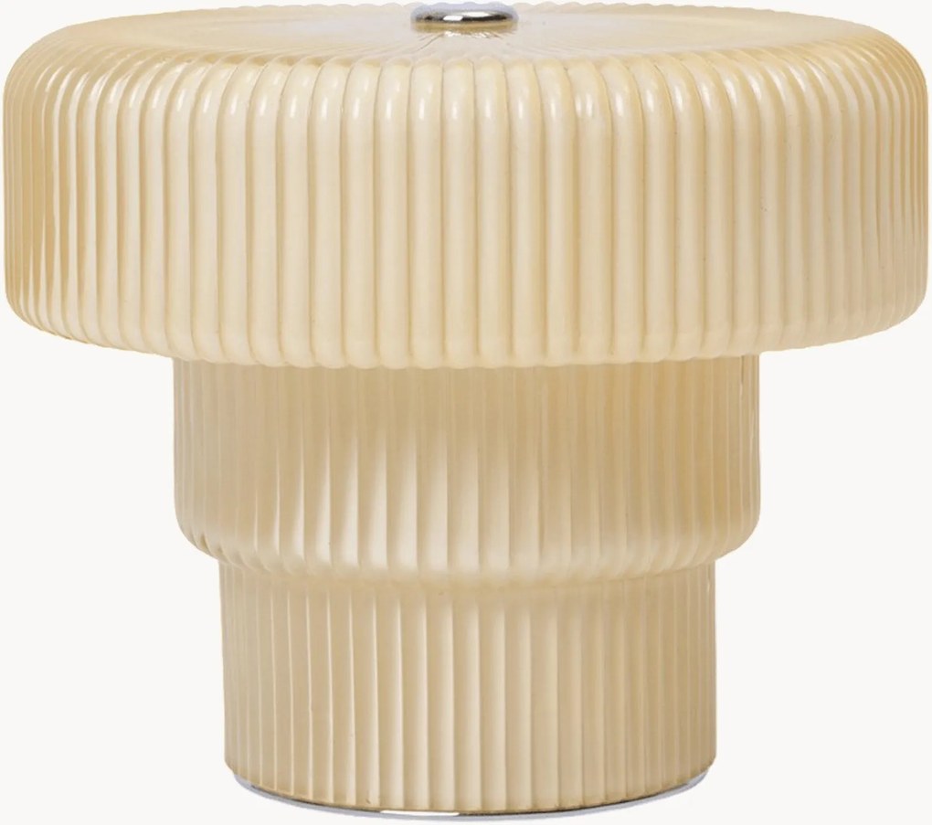 Lampada da tavolo portatile a LED in vetro soffiato Ripple, dimmerabile