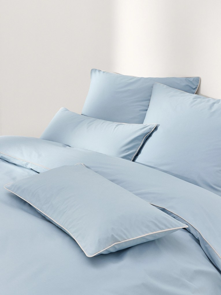 Copripiumino in cotone percalle con bordino Daria