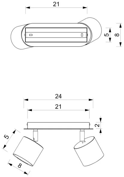 Faretto DIXIE 2xGX53/11W/230V rosa
