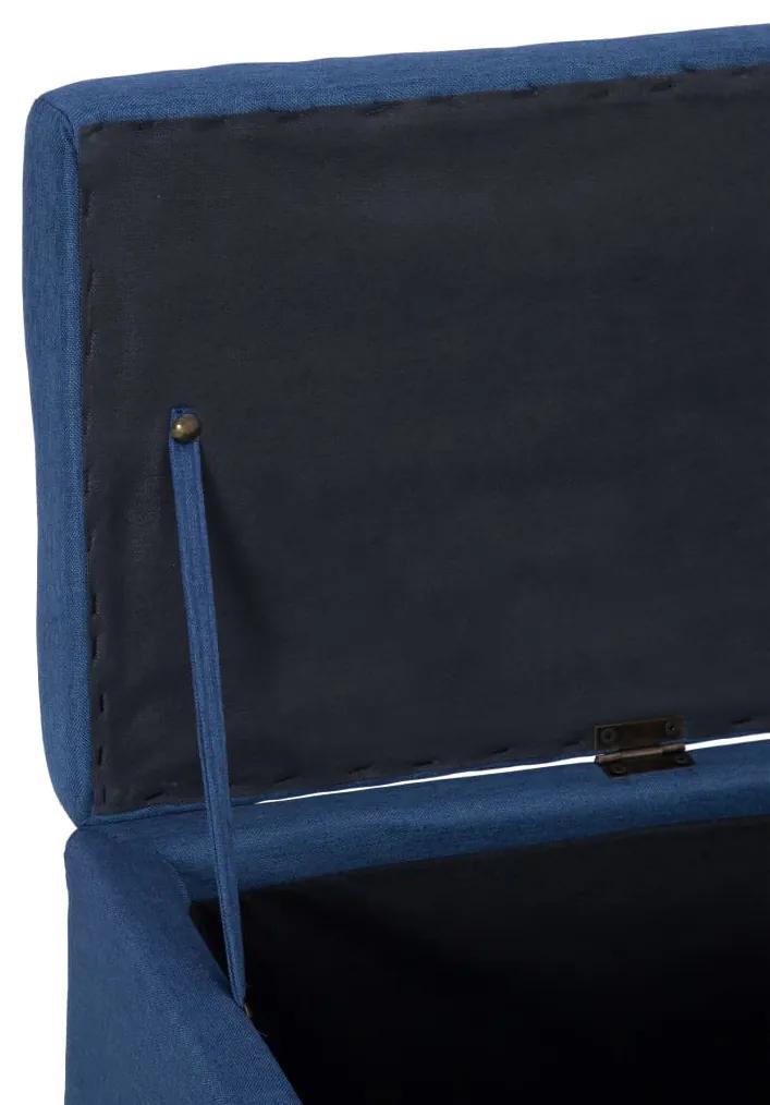 Panca con Vano Portaoggetti 116 cm Blu in Poliestere
