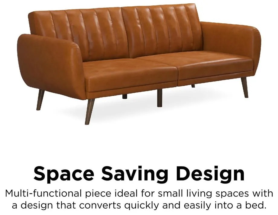 Divano letto arancione in similpelle 207 cm Brittany - Novogratz