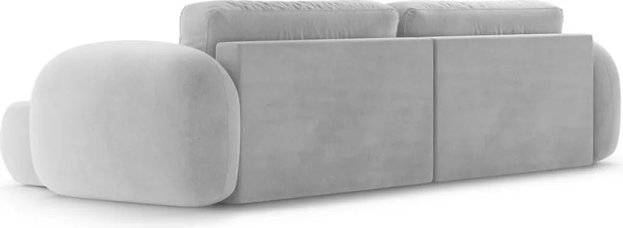 Divano angolare grigio chiaro allungabile/con contenitore con rivestimento in velluto Tonale – Cosmopolitan Design