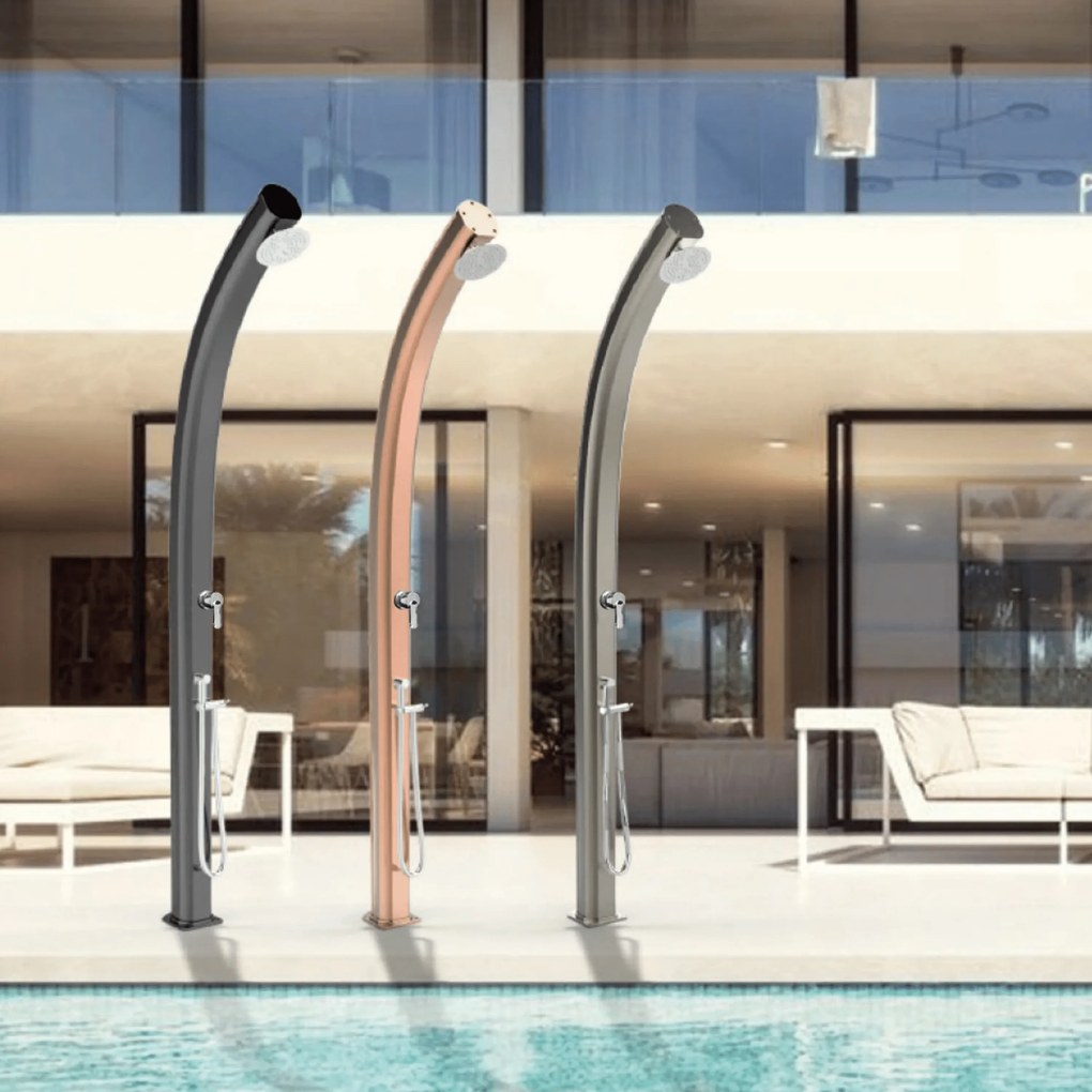 Doccia Tradizionale Per Esterno Soffione Miscelatore Con Doccetta Arkema "Jolly A545-TL"