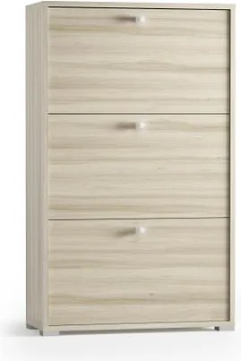 Scarpiera TERRANEO Olmo 3 ante apertura a ribalta, doppia profondità L 67 x H 112 x P 28 cm 18 paia, olmo