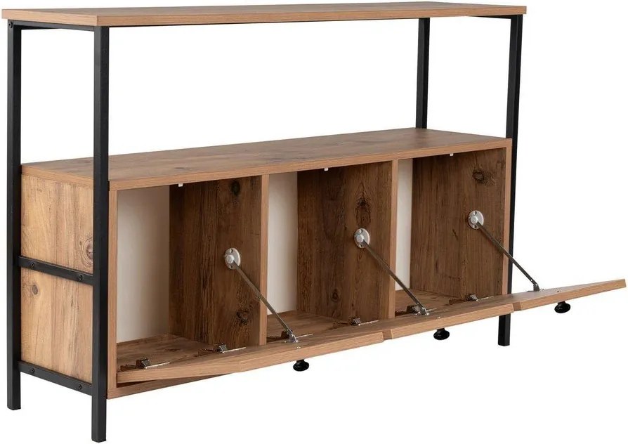 Tavolo consolle di colore naturale con effetto pino 29,5x120 cm Solace – Kalune Design