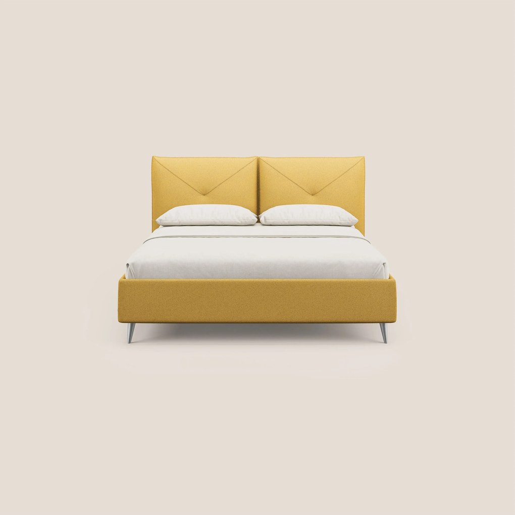 Adone letto imbottito contenitore a doppia pannellatura in bouclet impermeabile T07