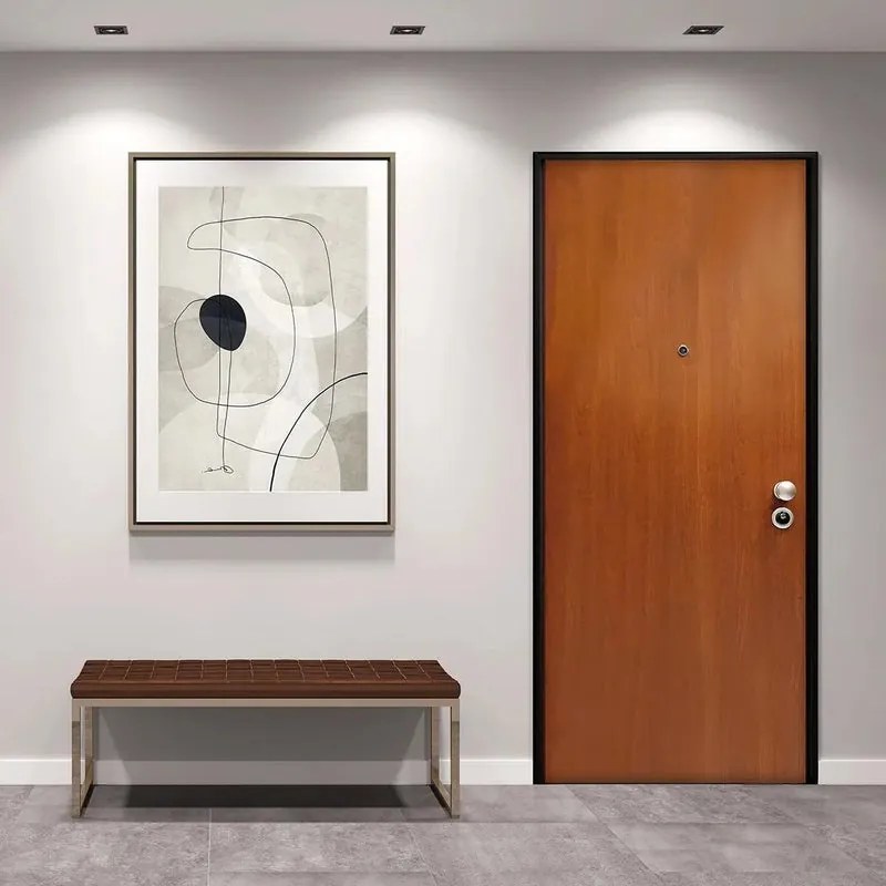 Porta blindata MASTER Bullet L 90 x H 210 cm in melaminico noce, apertura spingere a sinistra, falso telaio incluso