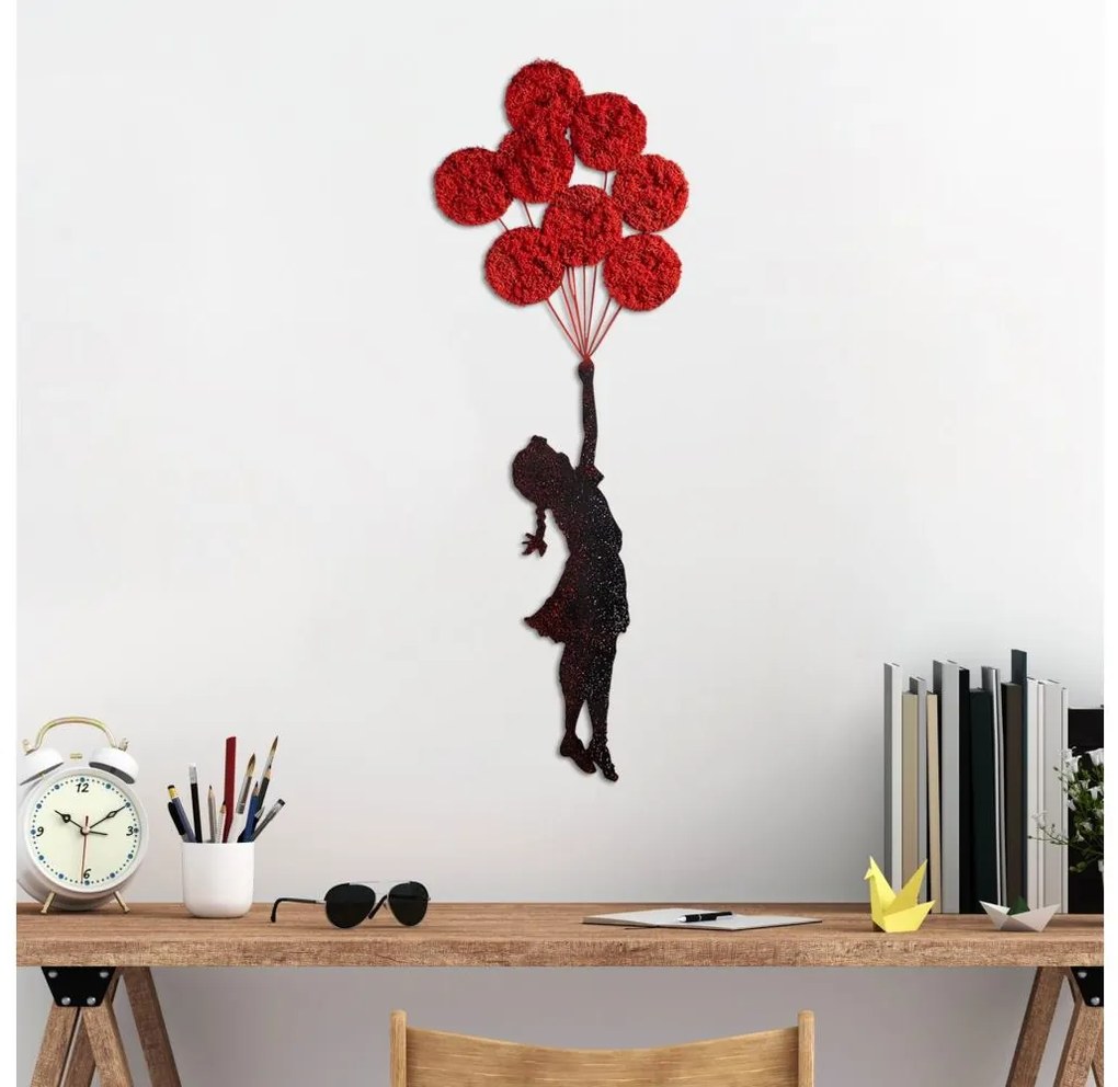 Decorazione da muro 100x34 cm bambina metallo/muschio