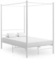 Letto a Baldacchino Bianco in Metallo 140x200 cm 325061