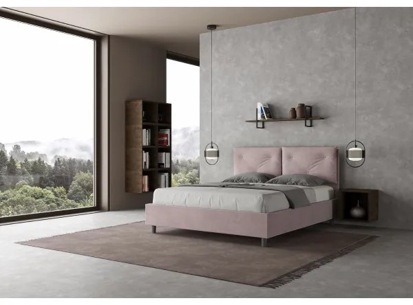 Letto contenitore da 160x190 in microfibra glicine Appia