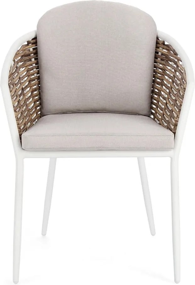 Sedia da esterno bianca in metallo Maribela – Bizzotto