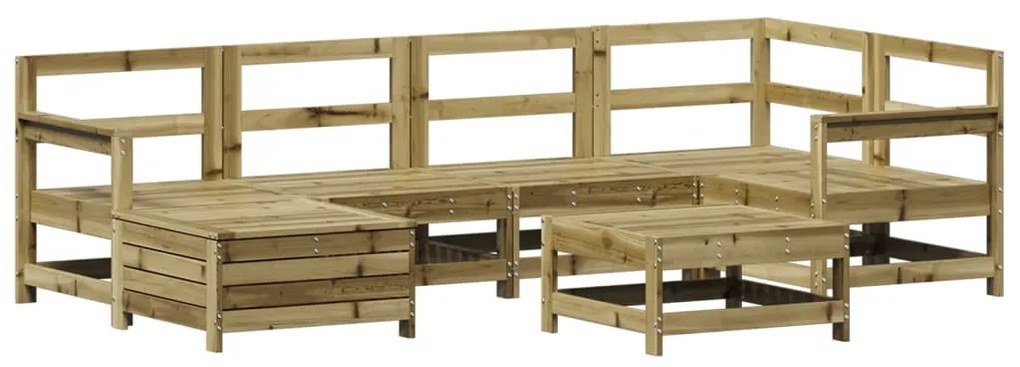 Set divani da giardino 7 pz in legno impregnato di pino