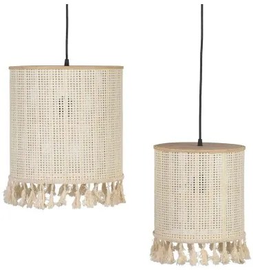 Lampadario Naturale 60 W 220 V 240 V 33 x 33 x 33 cm (2 Unità)