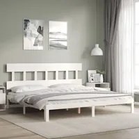 Giroletto Testiera Bianco Super King Size in Legno Massellocod mxl 129138