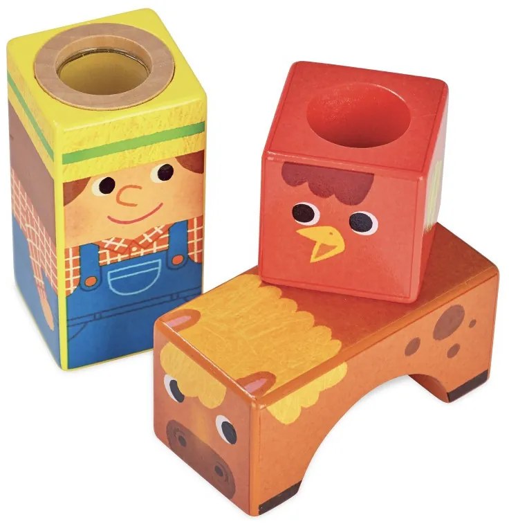 Vilac - cubetti sonori di legno - Fattoria