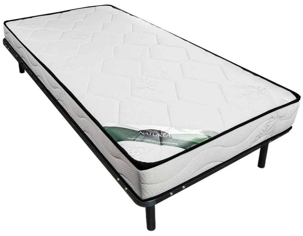 Set 90 x 190 cm Rete a doghe + Materasso schiuma e rivestimento bambù  - KANANI di NATUREA