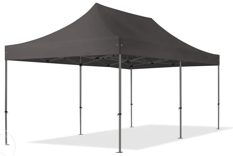 TOOLPORT 3x6m gazebo pieghevole con laterali (finestre panoramiche), PREMIUM acciaio, grigio scuro - (600077)