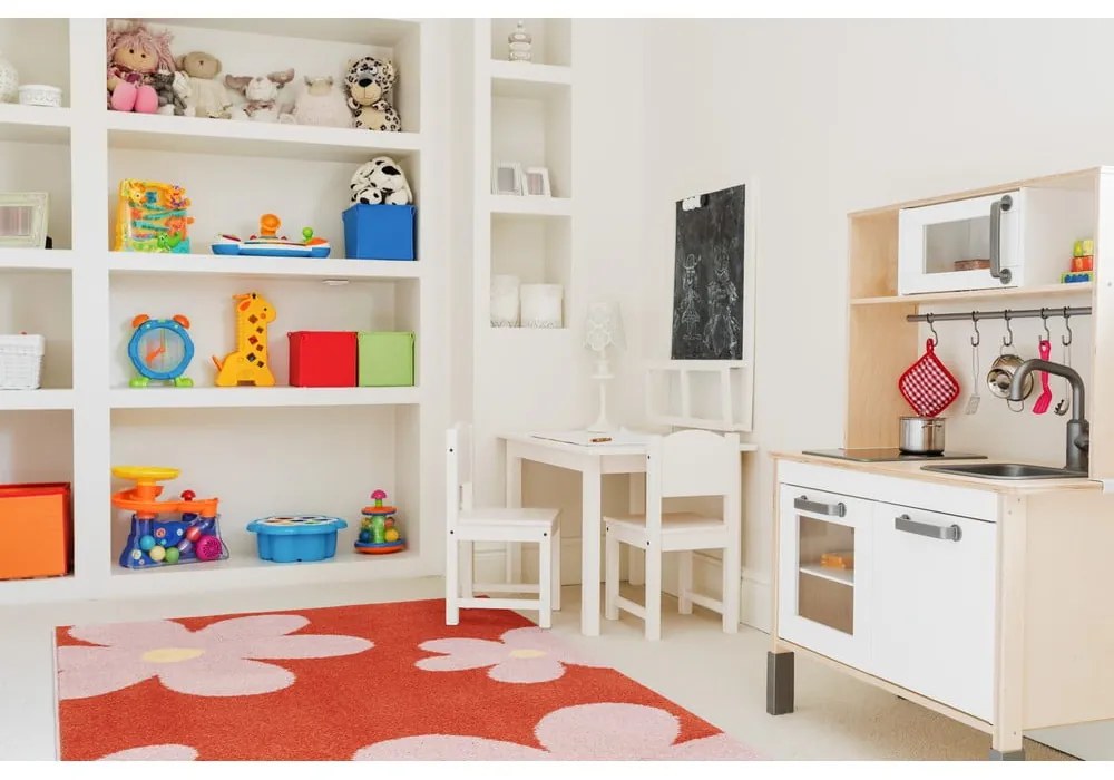 Tappeto per bambini rosso e rosa 100x170 cm Lolly Coral – FD