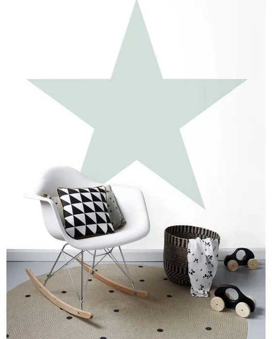 Fotomurale Stella, verde fondo bianco
