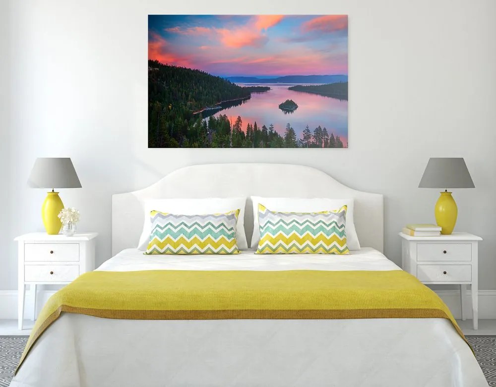 Stampa su tela – Lago al tramonto