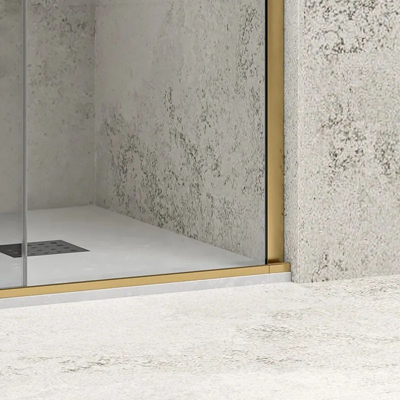Kamalu - Porta doccia color oro senza telaio 160 cm | KNM4000G