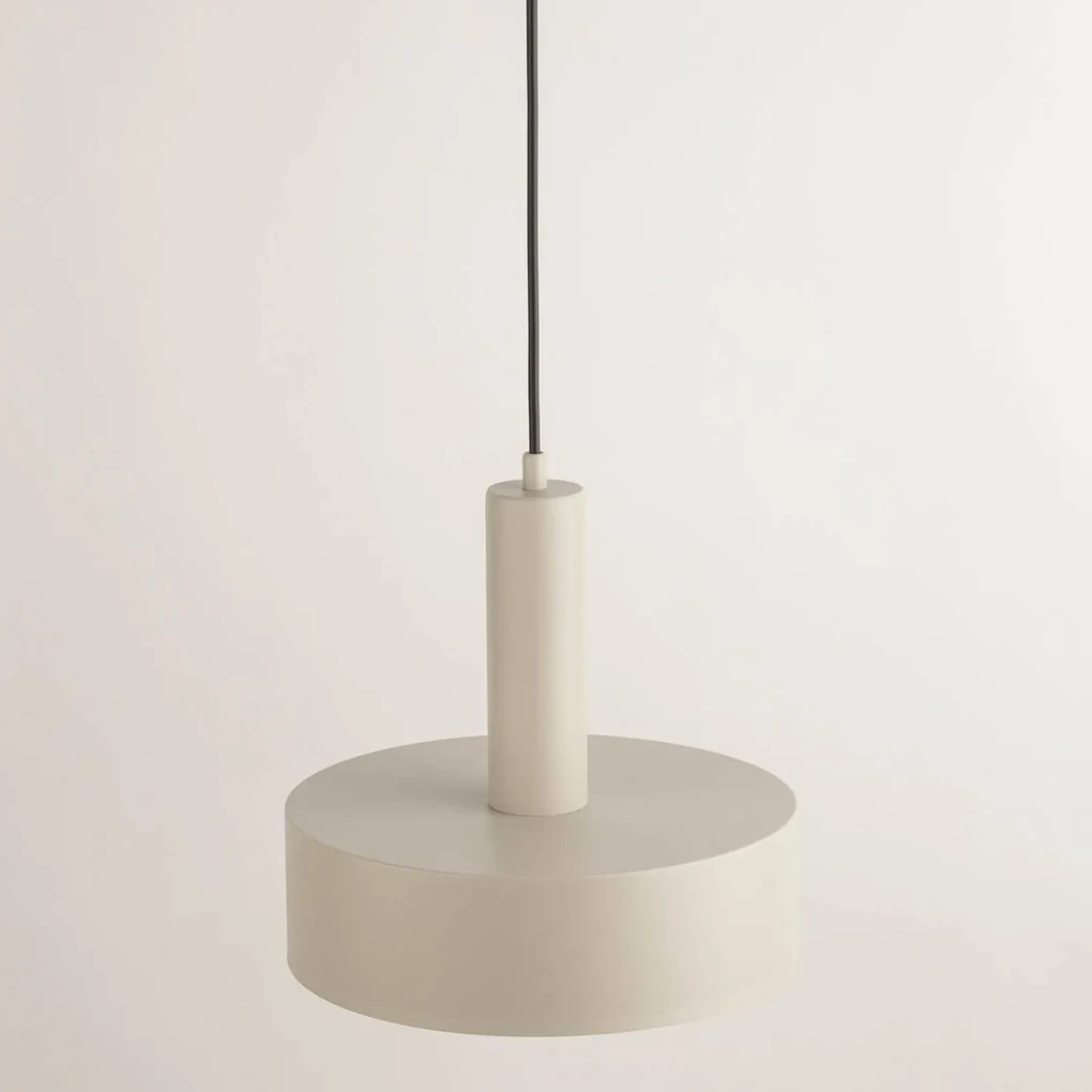 SIGMA Lampada a sospensione rotonda Vitrum, tortora, cilindrica, Ø 27 cm