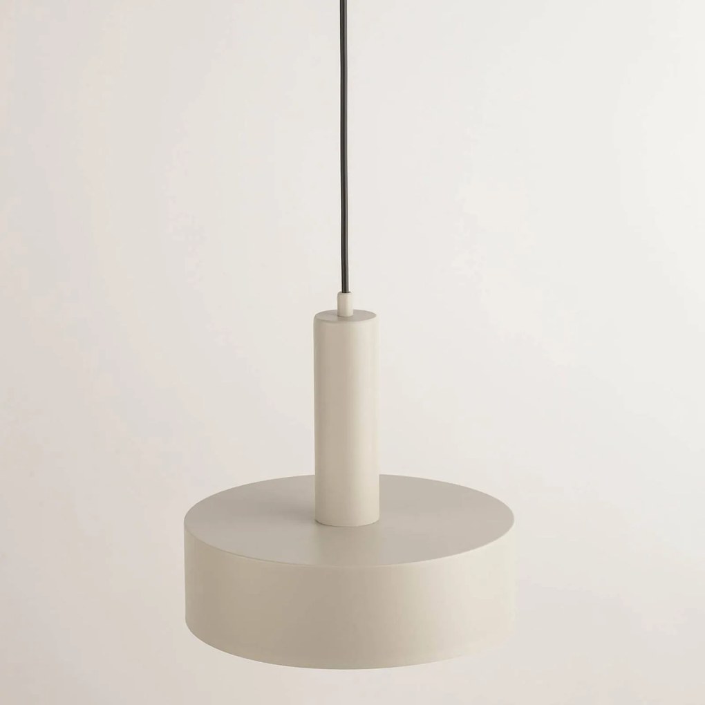 SIGMA Lampada a sospensione Vitrum rotonda, taupe, cilindrica, Ø 27 cm
