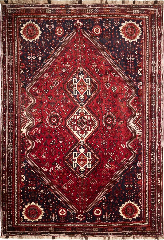 Gashghai Tappeto 320 x 220 Rosso (Iran) Annodato A Mano