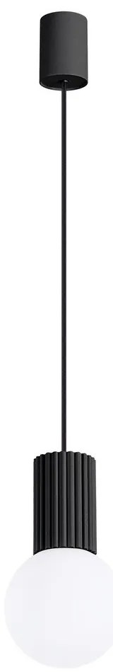 Lampadario nero con paralume in vetro ø 12 cm Orbital – Sollux