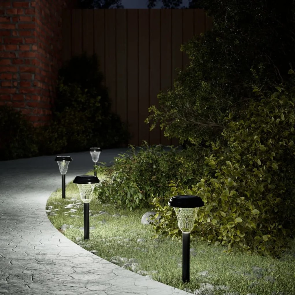 Luci Solari Per Percorsi Con Picchetti 12 Pz Bianche /
